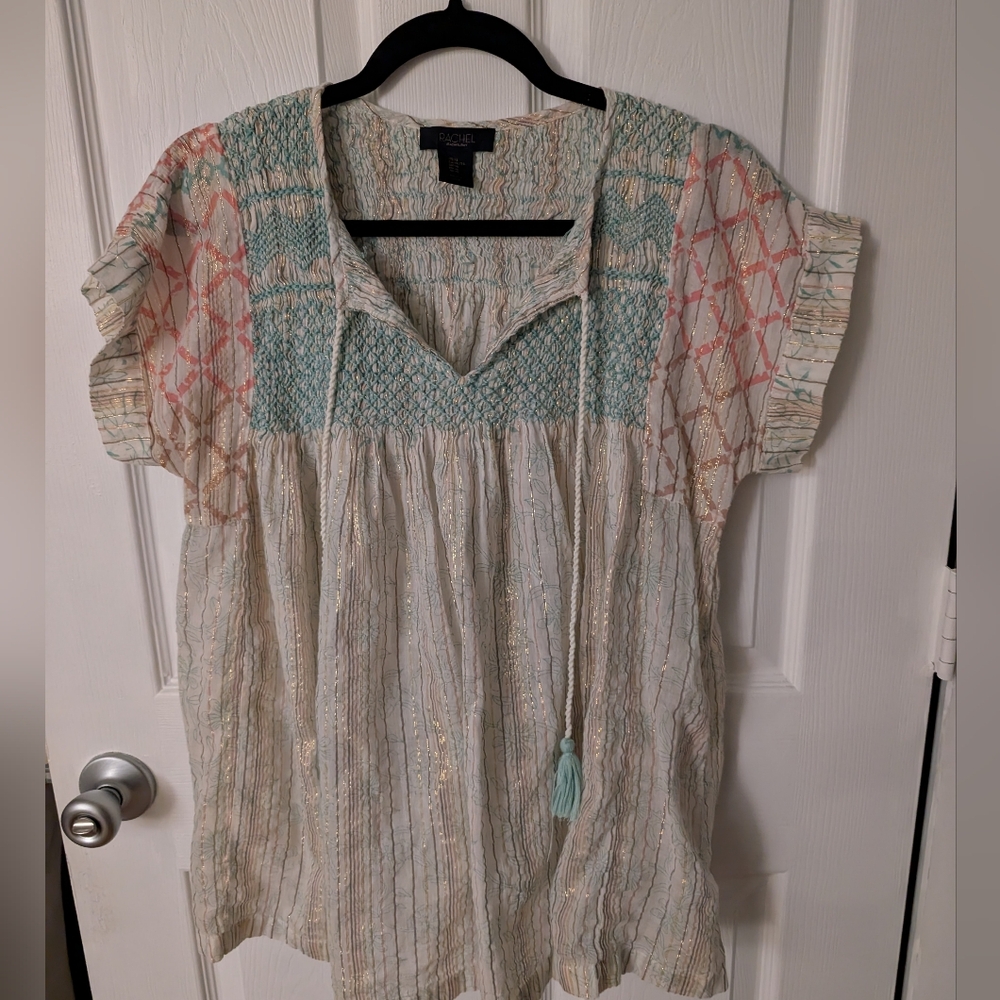 Rachel Cream Flutter Sleeve Smocked Blouse